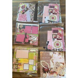 Lot of 6 NEW Women Girl Scrapbook Kits Heart Joy Bo Bunny Diva PInk Girly